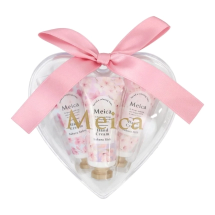 Meicaハンドクリームギフトセット（ハート型クリアケース）
