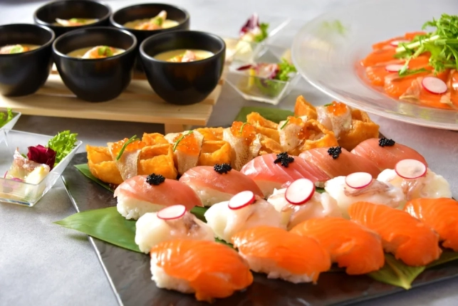 豪華な和食のビュッフェ