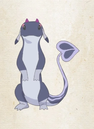 黒蜥蜴のキャラクターイラスト