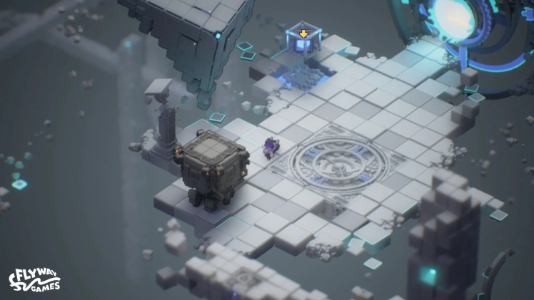 ゲーム画面、SF、パズル、浮遊ブロック