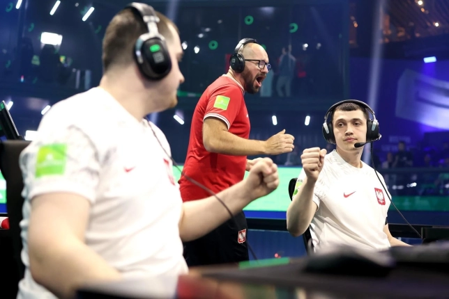 ポーランド選手とコーチ