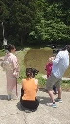 着物女性の撮影風景