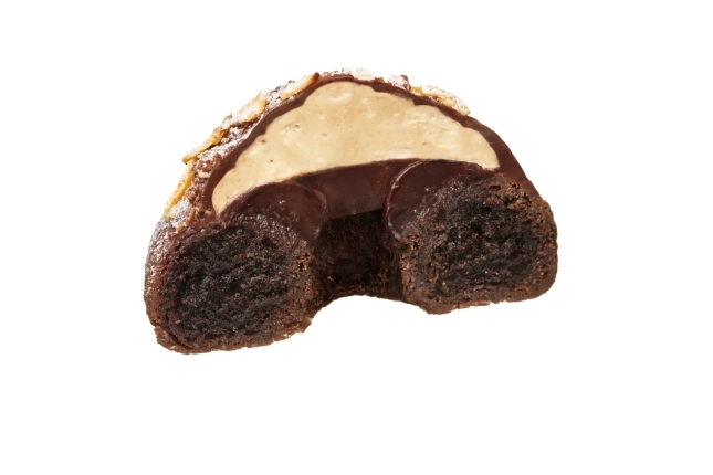 トリュフショコラドーナツ プラリネの断面