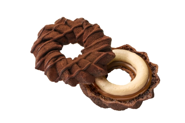 生ショコラフレンチ キャラメルプラリネの断面